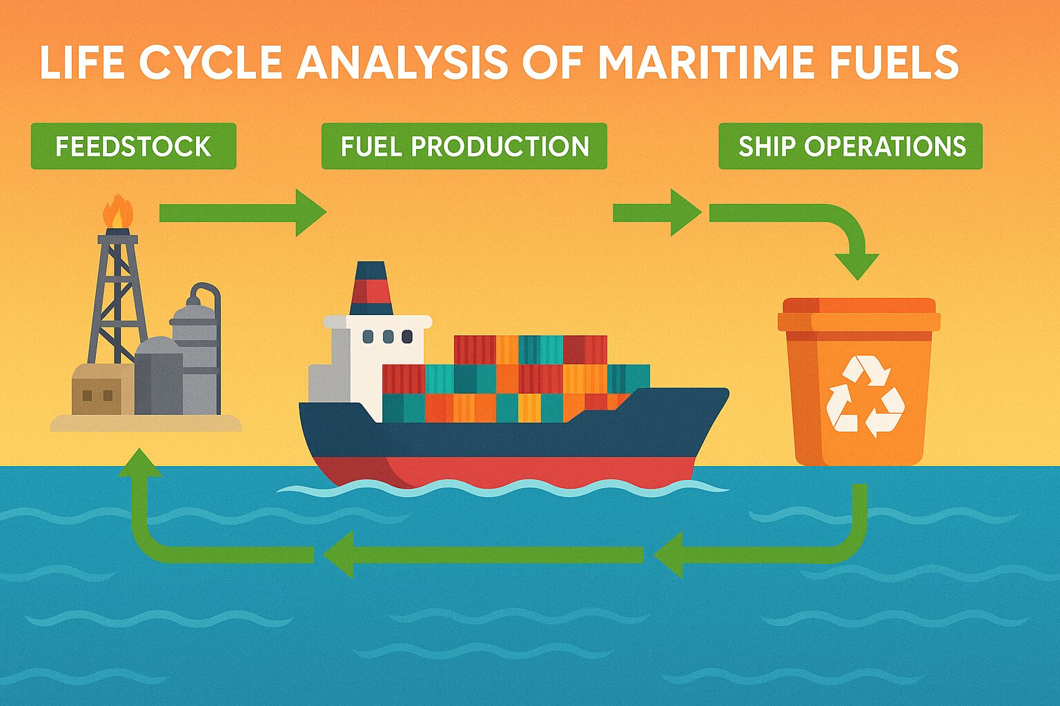 Life Cycle Analysis (LCA) of fuels used in ship operations
