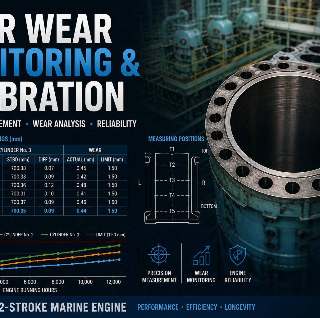 Cylinder liner calibration in marine diesel engine